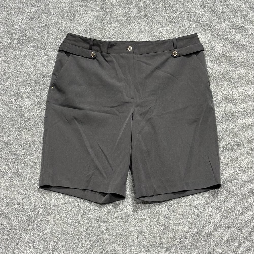 EP Pro Shorts Womens 16 Black Tour Tech Golf Stretch Bermuda Pockets Microfiber